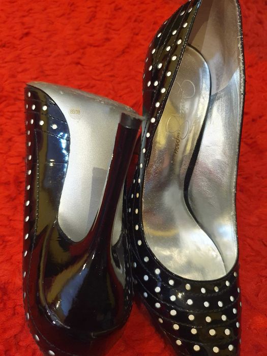 Vand papuci Jessica Simpson toc 10 cm , piele naturala, nr.37