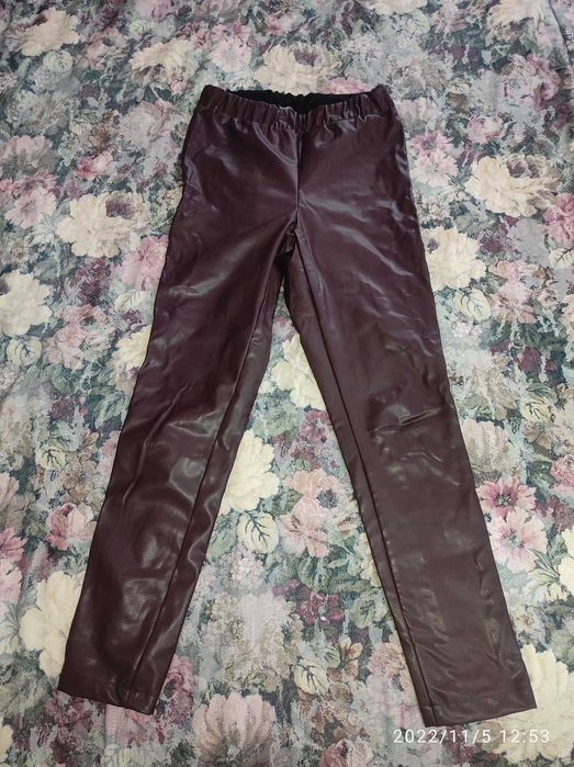 Брюки коричневые экокожа S 36 размер