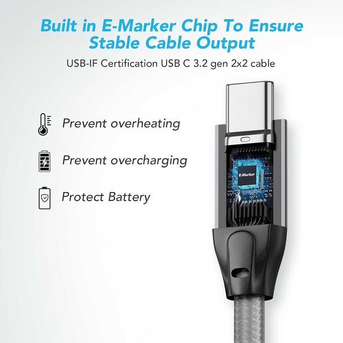 Cablu video 3m ULT-WIIQ USBC 3.2 Gen2x2,4K-144Hz,20 Gbps,PD 3.1 240W