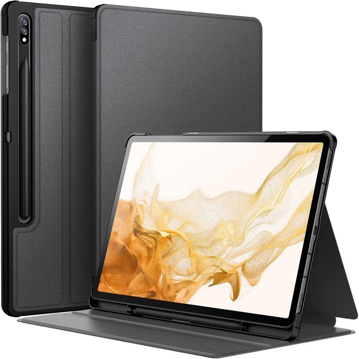 Husa Samsung Galaxy Tab S7+/S7FE/S8+ Plus Book Cover 12.4 / Tab A8 10.5 2021 SM X200/SM X205 / folie sticla Tab A8