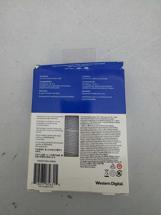 SSD 2TB WD Blue SATA3 2.5" Nou