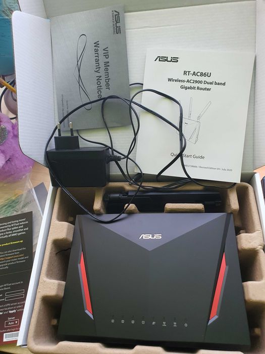 Router ASUS RT-AC86U AC2900 – stare impecabilă, cutie și accesorii originale