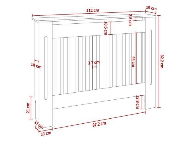 Panou decorativ- Masca calorifer, lemn MDF alb lucios M