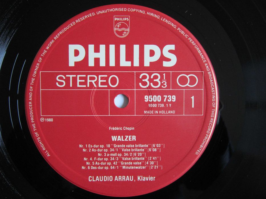 rar vinil Chopin, Claudio Arrau ‎-Waltzes Walzer Valses impecabil 1980