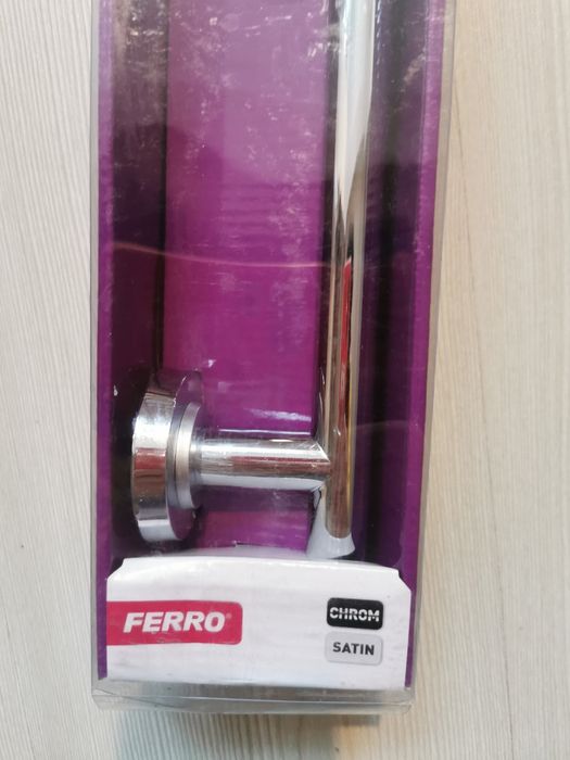 Suport prosop baie, 1 bara, crom satinat, nou, 41 cm