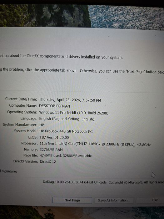 HP 440 G8, i7 gen 11, 32 gb ram, SSD 500 gb
