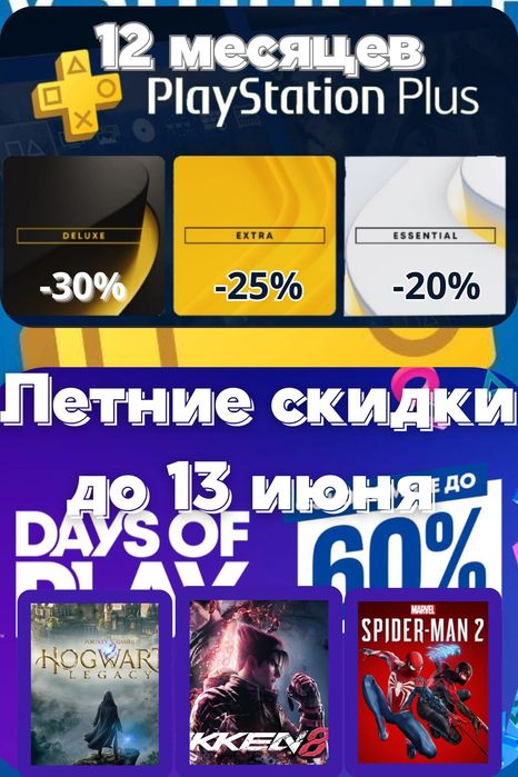 Подписки PS Plus Extra/Deluxe/Premium