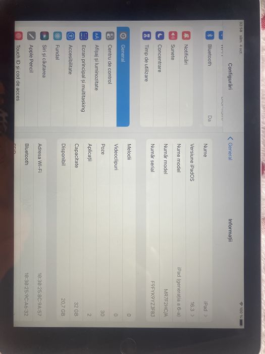 Tableta Ipad ( generatia a 6-) impecabila,