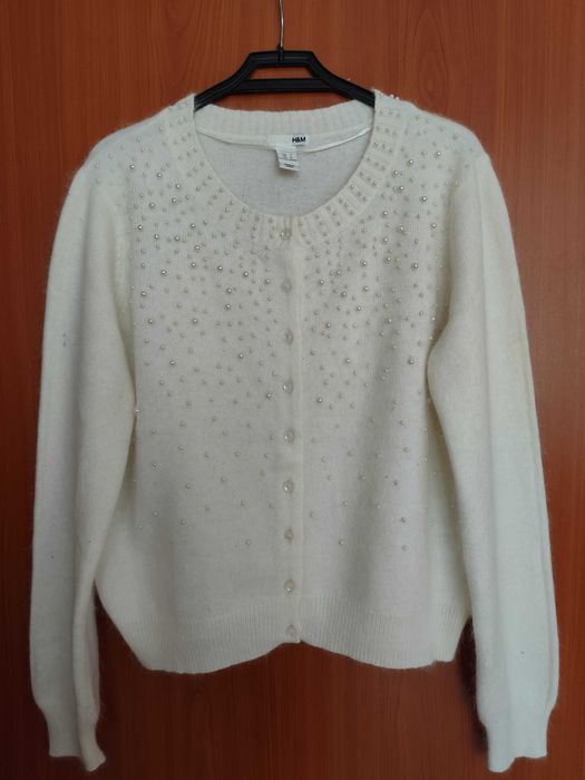 НОВА H&M елегантна , фина, бяла дамска жилетка