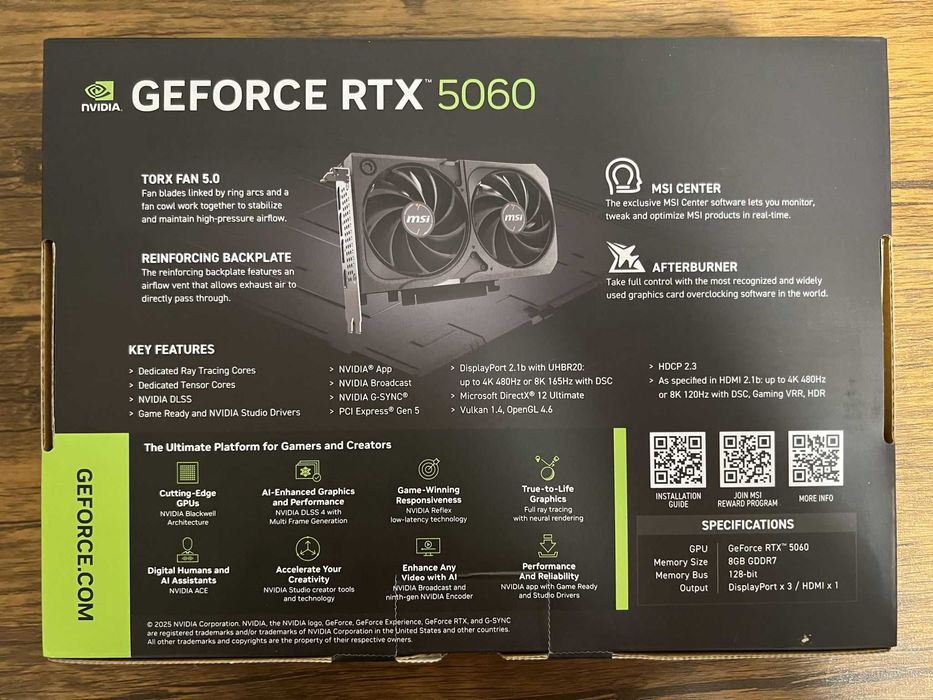 Продам MSI RTX 5060 новую