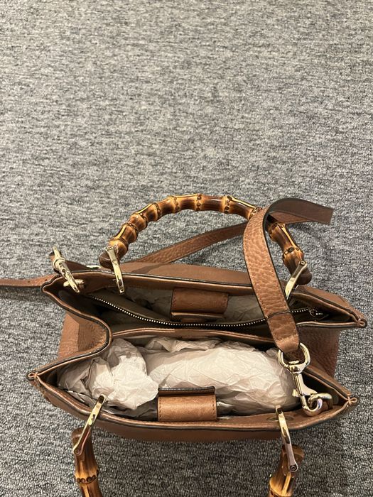 Gucci Bamboo original – geantă piele maro, Made in Italy