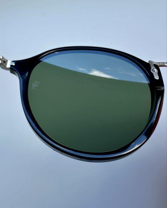 Ray Ban RB2447 Round Fleck Black G15 зелен Made in Italy Оригинал