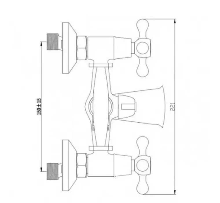Ретро смесител за баня с душ