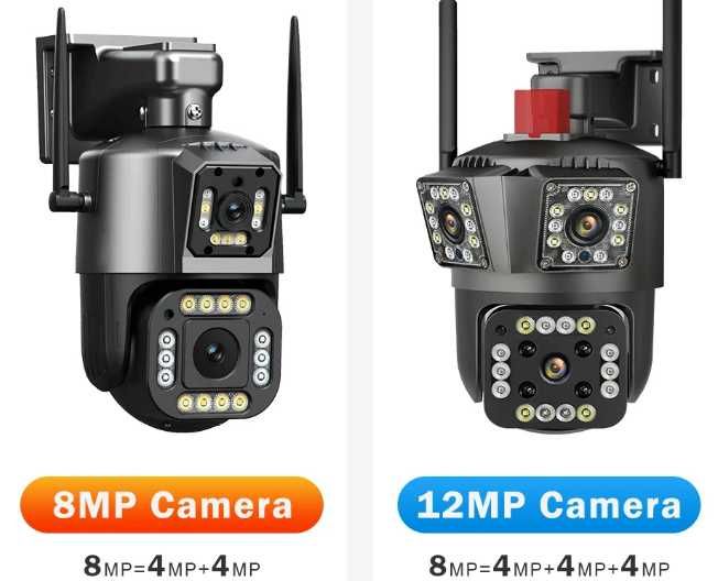 12MP PTZ WiFi 4K външна камера с троен обектив сензор движение IP CCTV