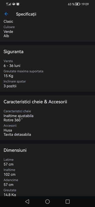 Scaun de masa copil/bebelus Wunderkid