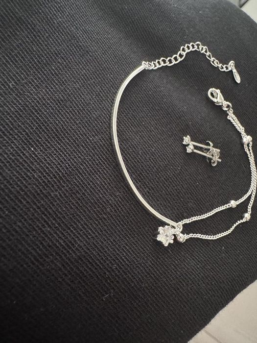 Нова сребьрна гривна + обеци