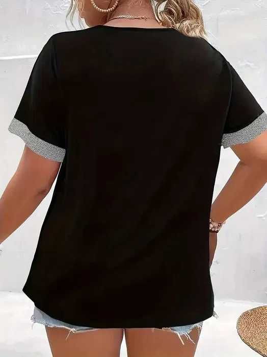 vand tricou dama negru cu argintiu  44-46 sau marimea 52