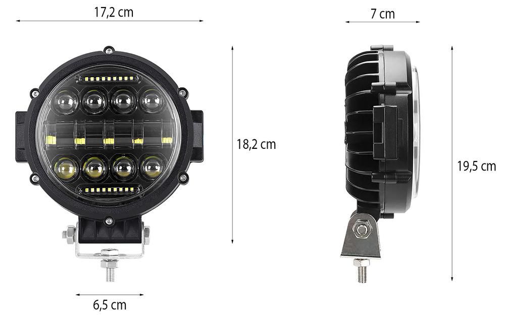 Led халоген interlook 60w кръгъл 2в1 drl + прожектор lh60w 1брой