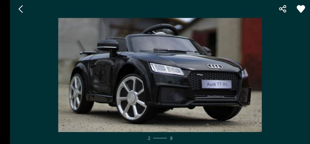 Mașinuță Audi perfect funcțională cu baterie modificata pentru autonomie mai mare