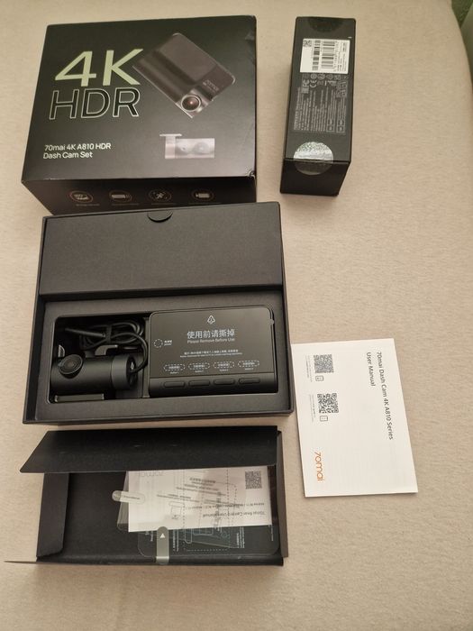 70mai Dach Cam 4K A810-2 с предна и задна камера и захранващ  модул Kit UP03
