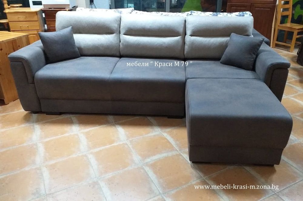 Ъглов диван Гала с подлакътници, ракла за багаж, функция сън.