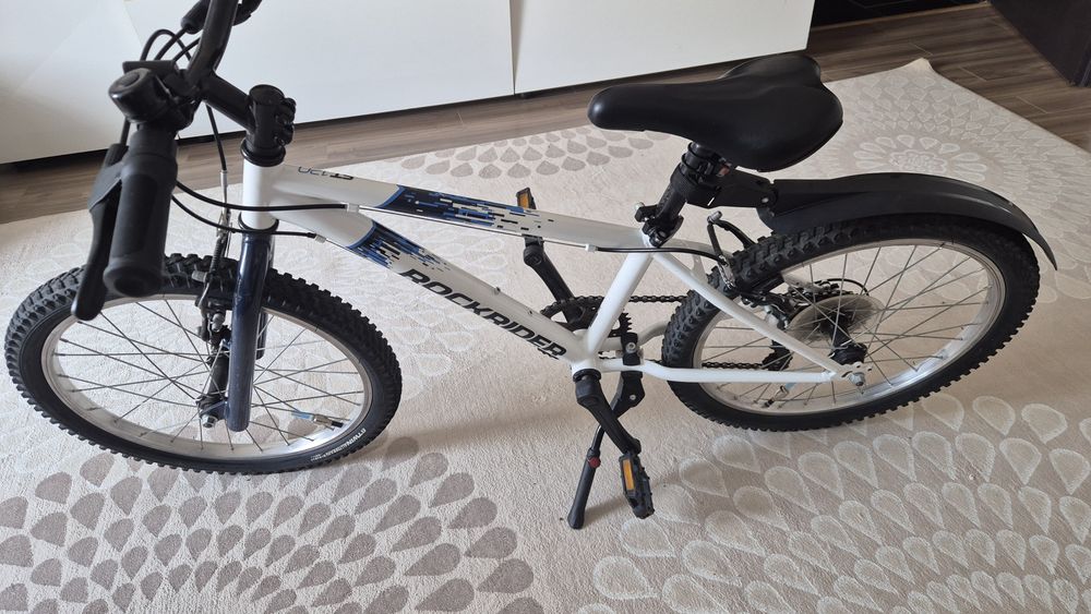 Bicicleta Rockrider ST 120 20" alb-albastru
