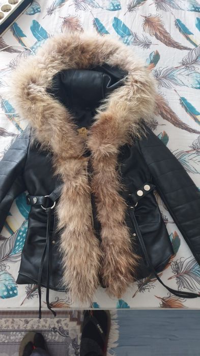 Дамско кожено яке от естествен косъм