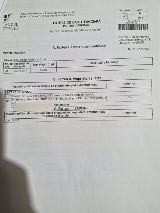 Teren intravilan  Podu Iloaiei