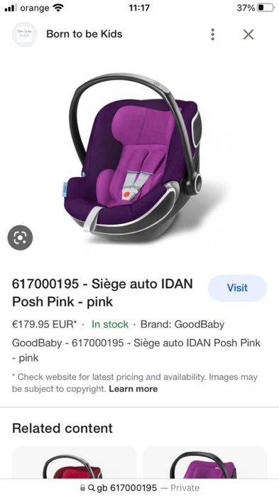 Scaun copil bebe auto Good Baby Platinum ca nou