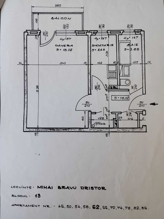 vand garsoniera Dristor in bloc mixt