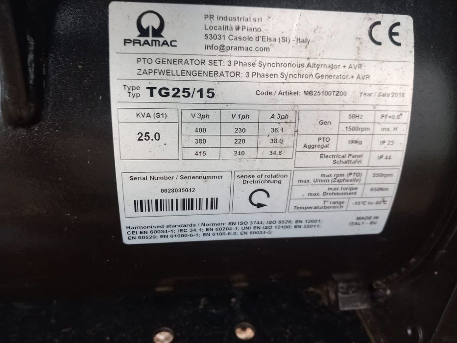Generator trifazic 25kva PTO