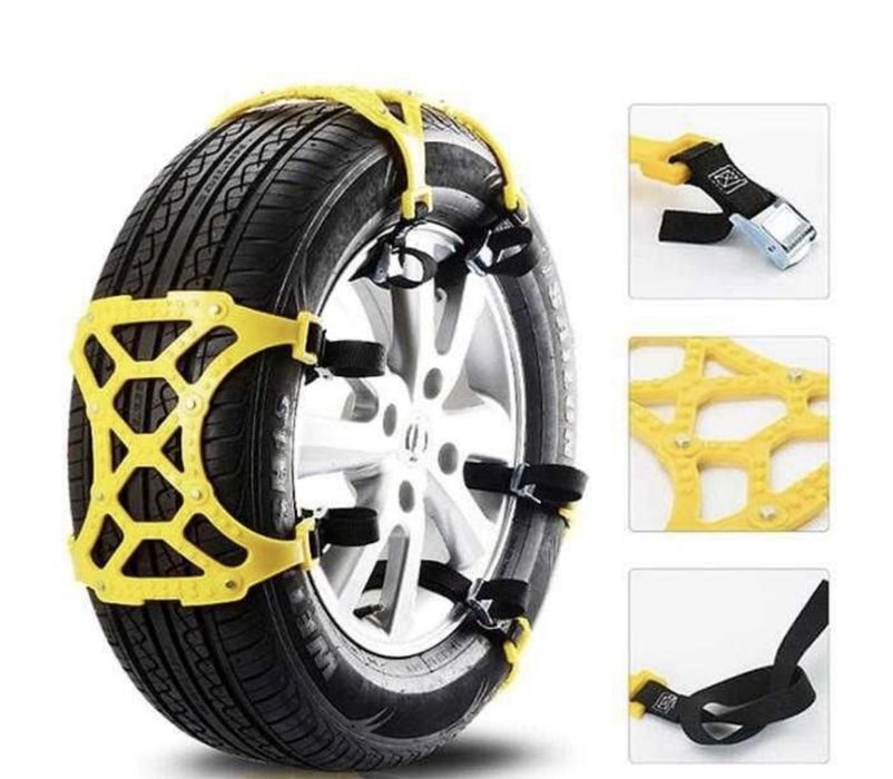 Висококачествени ПВЦ  Вериги За Сняг, 14" - 19" цола, 6 броя +ръкавици