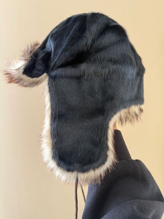 Зимна шапка с естествен косъм