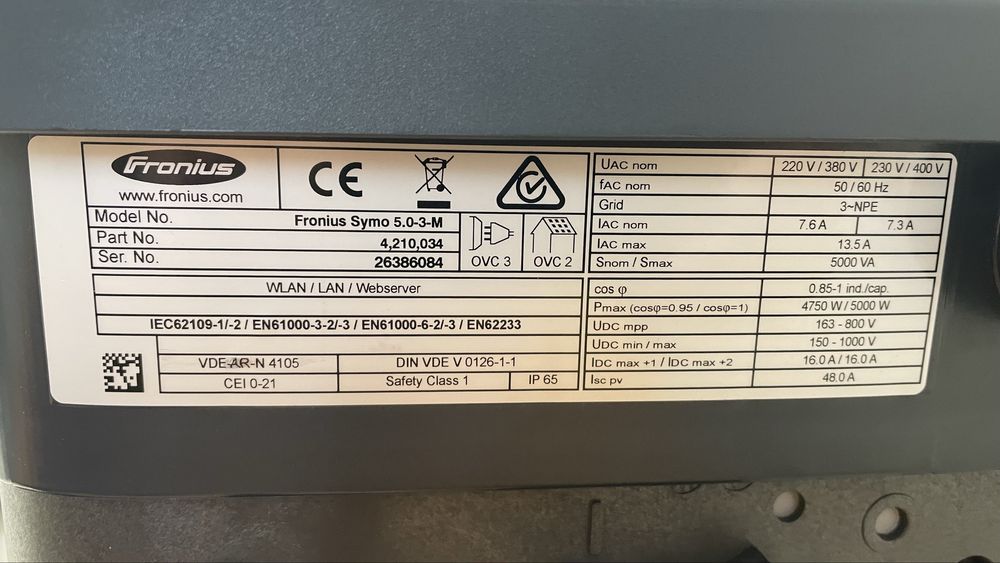 Invertor Fronius 5kW trifazic