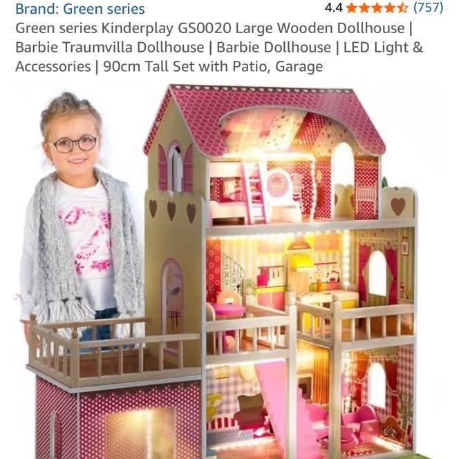 Страхотна къща за кукли с лед осветление Внос Амазпн