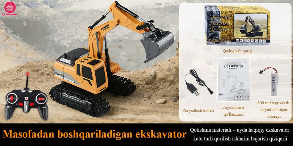Bolalar uchun qotishma ekskavator