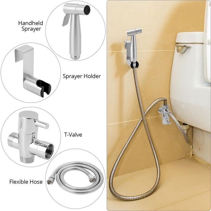 Set duș bidet manual din oțel inoxidabil – G1/2"