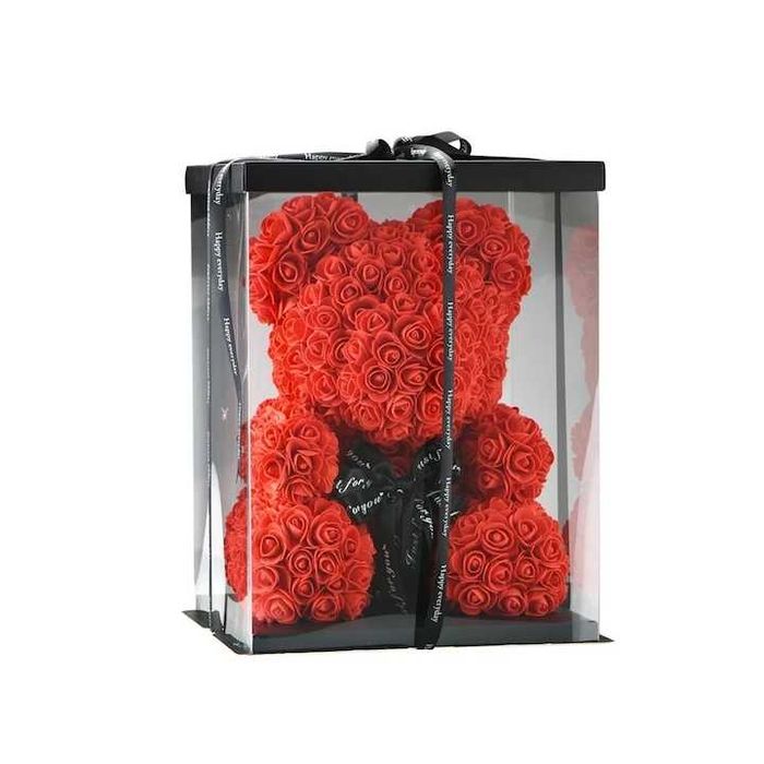 Мече от рози BG Rose Bear, 20см 25см 40 см с кутия