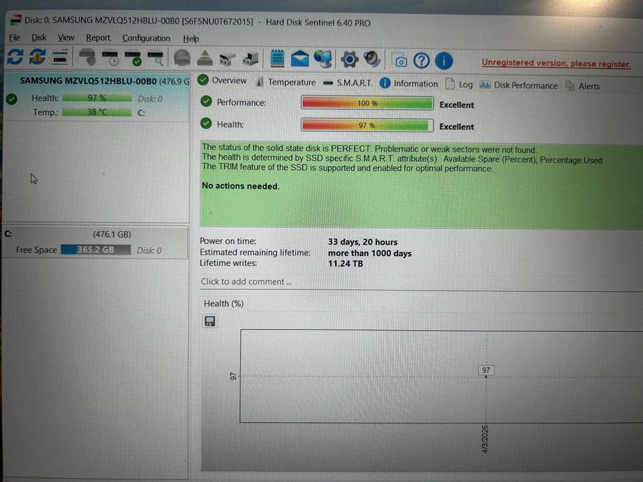 Използван сив лаптоп Acer Aspire 5 A515-47 / Ryzen 5 5625U / 32GB RAM / 512GB SSD
