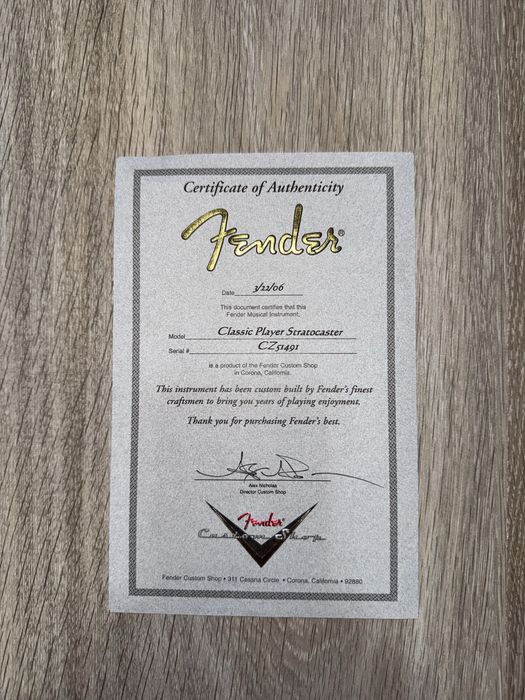 Fender Custom Shop Classic Player Stratocaster