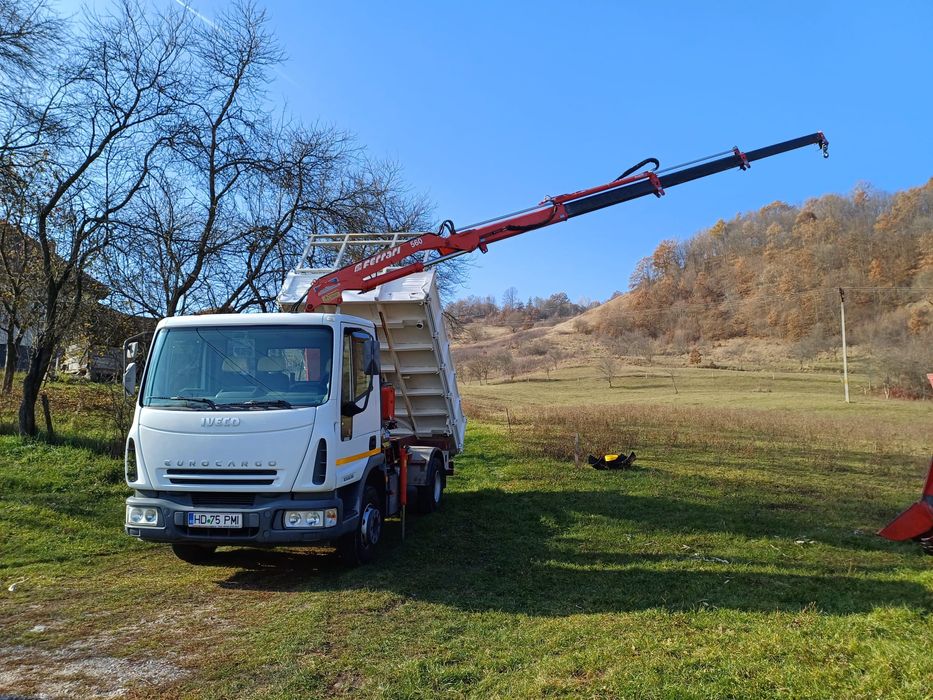 Iveco eurocargo basculabil cu macara 100 E18 import Italia 105.000 km