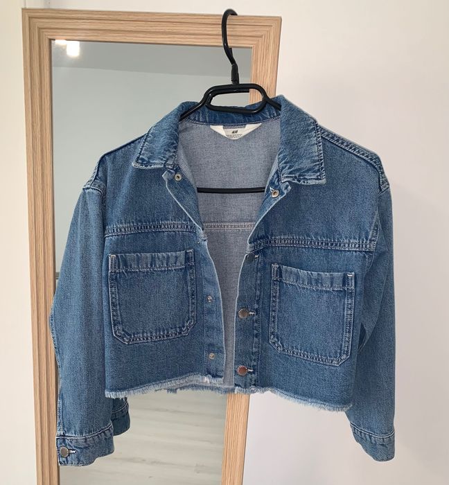 Jachetă din denim cu margini rupte H&M