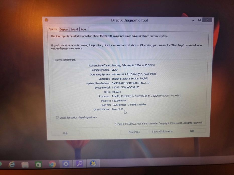 Laptop Ultrabook Samsung 530U i5, 8 Gb Ram