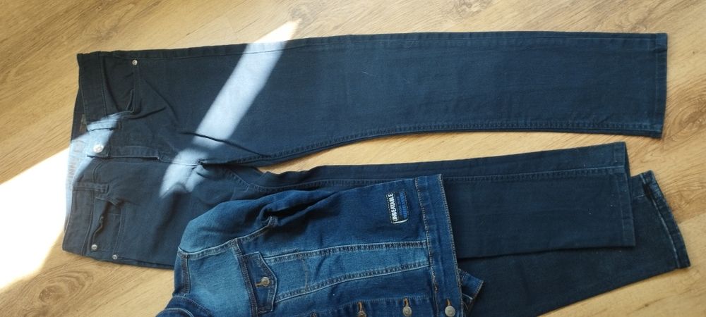 Два чифта дънки и дънково яке лот за 10 лв 146 - 152 см.