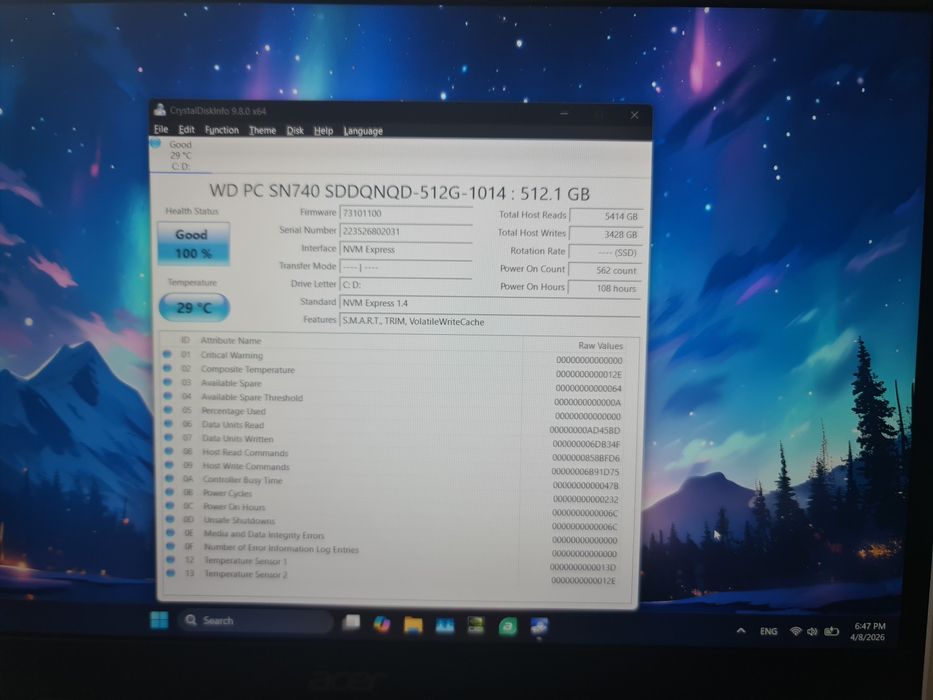 Acer aspire (12450-h, rtx 3050) + garantie