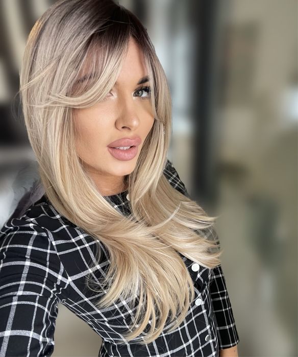 Peruca blonda cu suvite / ombre