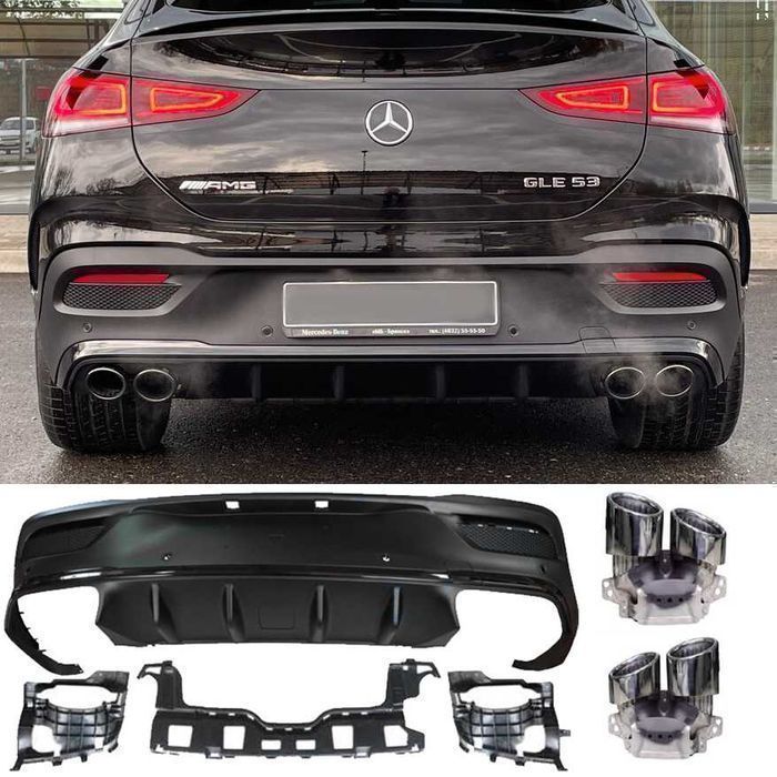 Difuzor Bara Spate Mercedes GLE Coupe C167 2019-up GLE53 Crom