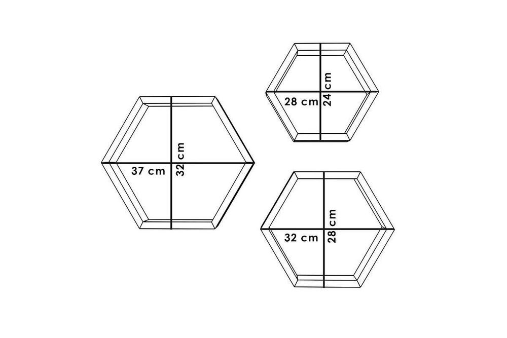 Компект 3 броя Стенени рафтове Valis , Цвят орех