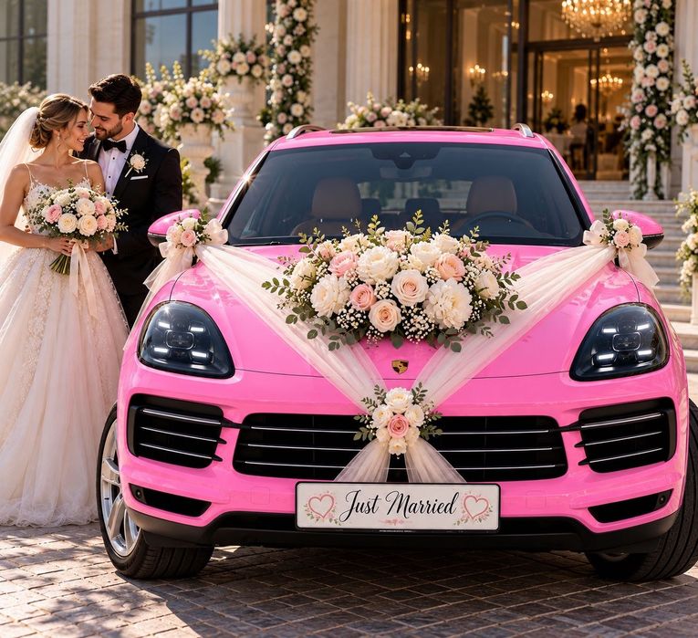 Inchiriere masina nunta Constanta - Porsche Cayenne roz cu sofer