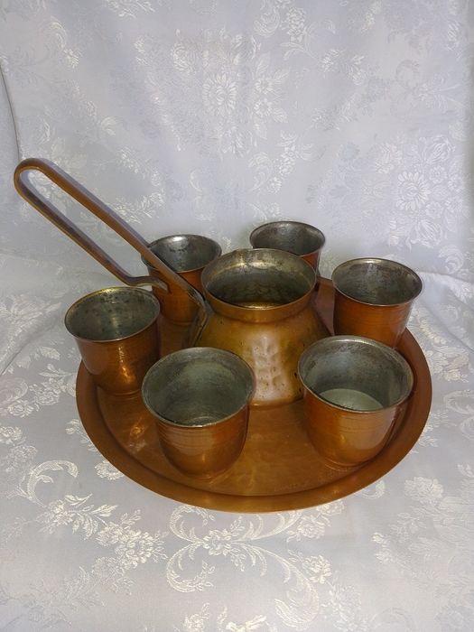 Стар Меден Сервиз за - Кафе , Вино, Ракия - 8 части